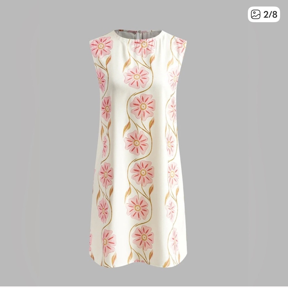 Commense Pink and Cream Floral Mini Dress